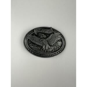 Alaska The Great Land American Bald Eagle Commemorative Belt Buckle